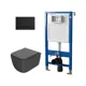 Комплект инсталляция и унитаз POINT Меркурий PN41831GM PN48384BM цвет кнопки черный цвет чаши Серый
