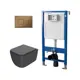 Комплект инсталляция и унитаз POINT Меркурий PN41831GM PN48387BB цвет кнопки Красный цвет чаши Серый