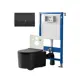Комплект инсталляция и унитаз POINT Веста PN41701BM PN48436BC кнопка чаша цвет черный