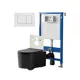 Комплект инсталляция и унитаз POINT Веста PN41701BM PN48445W цвет кнопки белый цвет чаши черный
