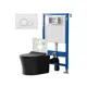 Комплект инсталляция и унитаз POINT Вега PN41711BM PN48467WC цвет кнопки хромированный цвет чаши черный