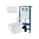 Комплект инсталляция и унитаз POINT Аврора PN41101 PN48505W цвет кнопки белый цвет чаши белый