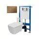 Комплект инсталляция и унитаз POINT Меркурий PN41831WM PN48522BB цвет кнопки Красный цвет чаши белый