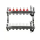 Коллекторная группа для теплого пола Sanext 8526-1 1"x3/4" евроконус 6 выходов нержавеющая сталь