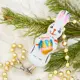 Елочная игрушка Зайчик с барабаном Ёлочка 1721428 9.5 см х 2 см белый
