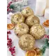 Набор елочных шаров Elan gallery 970064 9.5 см полиуретан желтый/золотой 6 шт