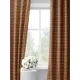 Комплект темно-бежевых штор с бордовой клеткой Decoracion 145x275см - 2 шт
