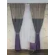 Шторы однотонные на шторной ленте "Попугай" 200x275 - 2 шт подхват - 2 шт цвет сиреневый