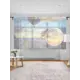 Тюль Joyarty на шторной ленте для кухни Пролетая Над Цветами 155x180 см цвет фиолетовый