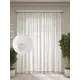 Тюль на шторной ленте для кухни Битти 300x260 см цвет белый