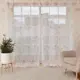 Штора на шторной ленте Пионы 260x250 см цвет розовый