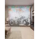 Тюль Joyarty на шторной ленте Мечта о мотоцикле 310x265 см цвет черный
