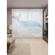 Тюль Joyarty на шторной ленте Узорчатый кит 310x265 см рисунок природный цвет голубой