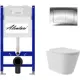 Инсталляция Alentori SISTEMA 50 AL.SIS33T с клавишей Alentori CHIAVE A гл/хром AL.CHI012CH и унитаз Long 52x36.5 Vortex Soft-Close матовый белый конус