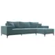 Диван угловой Льюес правый Лига диванов 122397 280x88x164 см велюр цвет бирюзовый
