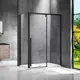 Душевой уголок Vincea Lugano VSR-1L1014CLB-1 прямоугольный 140x100см черный профиль эффект стекла прозрачное закаленное стекло