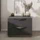 Тумба прикроватная Трия Глосс ТД 319.03.01 45x35x45 см 2 ящика ЛДСП цвет яблоня беллуно/cтекло графит матовый