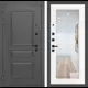 Входная дверь Labirintdoors Орлеан П18 левый 205x96см цвет муар серый 7024 матовый/белое дерево с зеркалом
