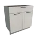 Шкаф 601845546377 Сурская мебель 80x81.6x47.8 см МДФ цвет серый