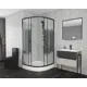 Душевой уголок Niagara Ng-003-14black 1/4 круга с поддоном 80x80 см профиль черный эффект стекла с шелкографией