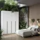 Шкаф распашной Альбина Бруно с 4 дверями 160x221.6x50.5 см ЛДСП цвет белый