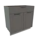 Шкаф 601845546441 Сурская мебель 80x81.6x47.8 см МДФ цвет темно-серый