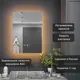 Шкаф с зеркалом Alias Эос 90x60 с тёплой LED-подсветкой петли слева часы