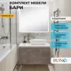 Мебель для ванной Runo Бари 80 5000202, раковина TERZO, зеркало Руан 80x80 железный камень