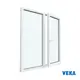 Пластиковое окно ПВХ VEKA 1250x1100мм (ВхШ) двухстворчатое двухкамерный стеклопакет белый (с двух сторон)
