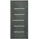 Дверь межкомнатная Unidoors Геометрия 22 ПО остеклённая 70х200см ПВХ цвет бетон тёмный матовый без замка и петель