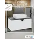 Тумба с раковиной Runo Андорра 85 белый матовый/чёрный раковина Tre