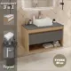 Комплект тумба подвесная Teymi Ritta 85 дуб эврика/графит матовый раковина Helmi Mini 38 накладная смеситель Helmi Pro высокий цвет хром F11877