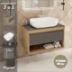 Комплект тумба подвесная Teymi Ritta 85 дуб эврика/графит матовый раковина Solli 60 накладная смеситель Ellie высокий цвет хром F11885