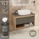 Комплект тумба подвесная Teymi Ritta 85 дуб эврика/графит матовый раковина Solli 51 накладная смеситель Ellie высокий цвет хром F12023
