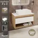 Комплект тумба подвесная Teymi Ritta 85 дуб эврика/белый матовый раковина Aina 56 накладная с полочкой смеситель Ellie цвет черный матовый F11828