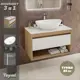Комплект тумба подвесная Teymi Ritta 85 дуб эврика/белый матовый раковина Lori 60 накладная смеситель Kati высокий цвет хром F11771