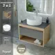 Комплект Teymi 3 в 1: Тумба Ritta 65 дуб эврика/графит матовый + раковина Lina Pro D40 с полочкой + смеситель Hanna хром F09231
