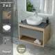 Комплект Teymi 3 в 1: Тумба Ritta 65 дуб эврика/графит матовый + раковина Solli 40 накладная с полочкой + смеситель Ritta хром F09204