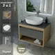 Комплект Teymi 3 в 1: Тумба Ritta 65 дуб эврика/графит матовый + раковина Solli 48 накладная + смеситель Helmi Pro высокий хром F09212