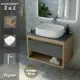 Комплект Teymi 3 в 1: Тумба Ritta 65 дуб эврика/графит матовый + раковина Solli 51 накладная + смеситель Helmi Pro высокий хром F09224