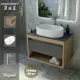 Комплект Teymi 3 в 1: Тумба Ritta 65 дуб эврика/графит матовый + раковина Iva 52 накладная + смеситель Kati высокий хром F08954
