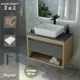 Комплект Teymi 3 в 1: Тумба Ritta 65 дуб эврика/графит матовый + раковина Helmi 50 накладная + смеситель Kati высокий черный матовый F08967