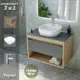 Комплект Teymi 3 в 1: Тумба Ritta 65 дуб эврика/графит матовый + раковина Solli 40 накладная с полочкой + смеситель Helmi Pro хром F09206