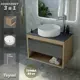 Комплект Teymi 3 в 1: Тумба Ritta 65 дуб эврика/графит матовый + раковина Lina D41 накладная + смеситель Ellie высокий хром F09090