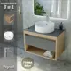 Комплект Teymi 3 в 1: Тумба Ritta 65 дуб эврика/графит матовый + раковина Lina S D40 с полочкой + смеситель Kati хром F09080