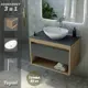 Комплект Teymi 3 в 1: Тумба Ritta 65 дуб эврика/графит матовый + раковина Lori 60 накладная + смеситель Kati высокий хром F08978