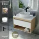 Комплект Teymi 3 в 1: Тумба Ritta 65 дуб эврика/белый матовый + раковина Lina Pro D40 с полочкой + смеситель Ellie черный матовый F03989