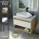 Комплект Teymi 3 в 1: Тумба Ritta 65 F03857 дуб эврика/белый матовый + раковина Ellie 60 накладная + смеситель Kati высокий, черный матовый F03857