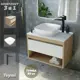 Комплект Teymi 3 в 1: Тумба Ritta 65 дуб эврика/белый матовый + раковина Kati 43 накладная + смеситель Kati высокий черный матовый F03887