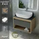 Комплект Teymi 3 в 1: Тумба Ritta 65 дуб эврика/графит матовый + раковина Solli 60 накладная + смеситель Helmi Pro высокий хром F04004